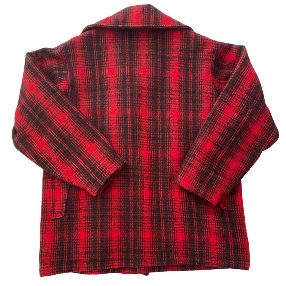 Vtg Woolrich 503 Mackinaw Coat Men's 44 Heavy Red Buffalo Plaid Barn Hunting - Picture 8 of 12